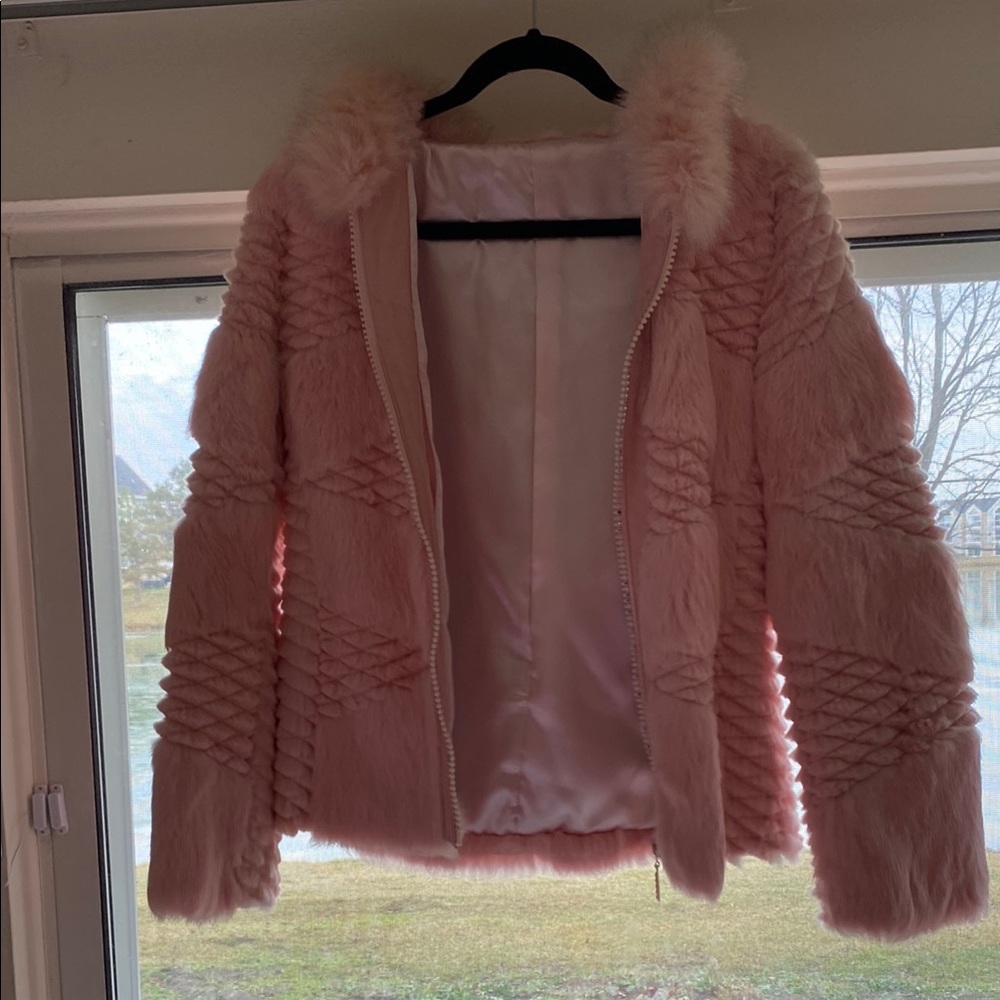 Fashion Nova Pink Fluffy Teddy Jacket
